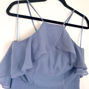 Birdy Gray Jules Dress in Dusty Blue, Medium. Birdy Gray Bridesmaid Dress